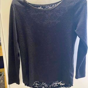 Dark Grey Sweater Lace Back from Italy